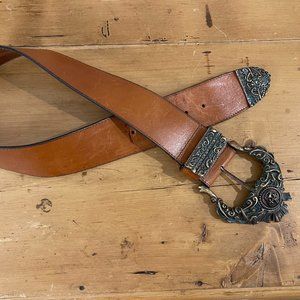 Rare Vintage La Doppia Vita Italian Leather Belt Sz S/M